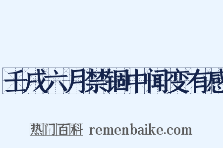 壬戌六月禁锢中闻变有感是什么意思的图片